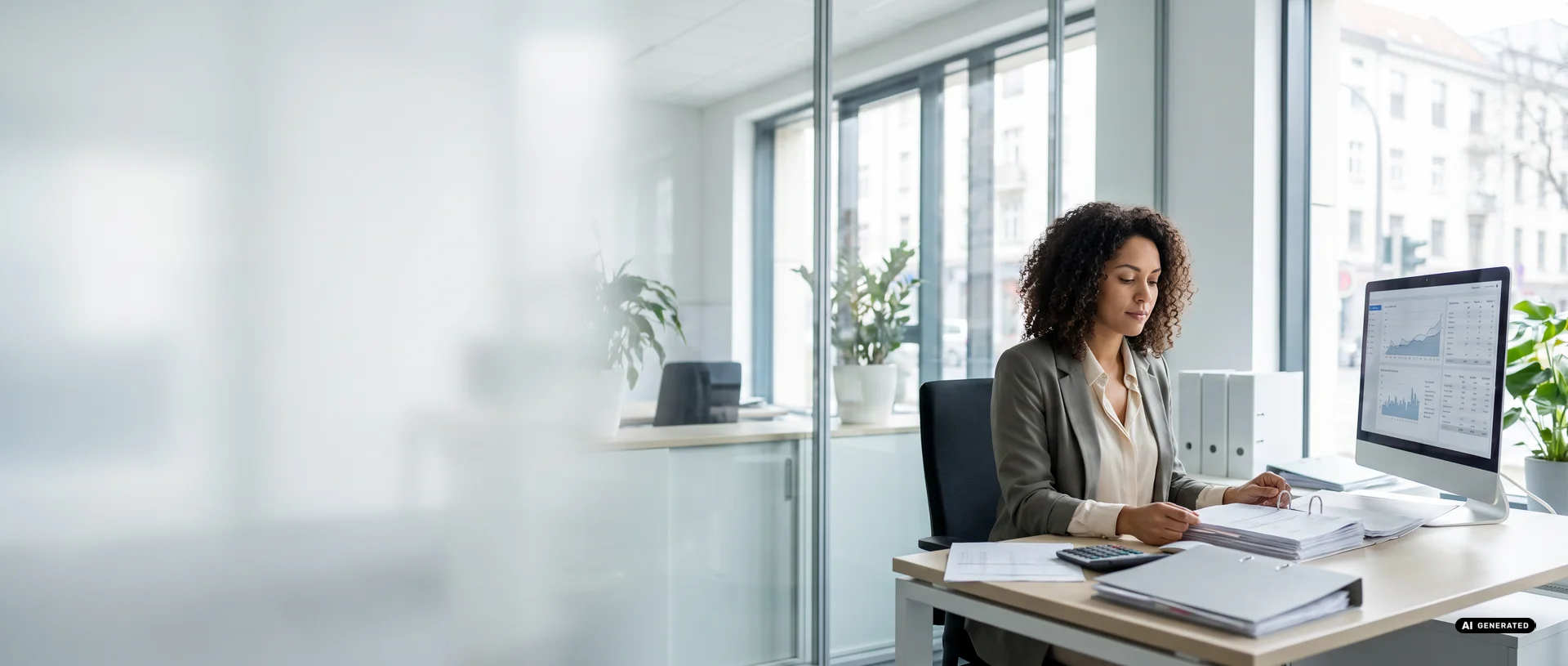 Arbeitsplatz in der Finanzbuchhaltung der PIQO Group