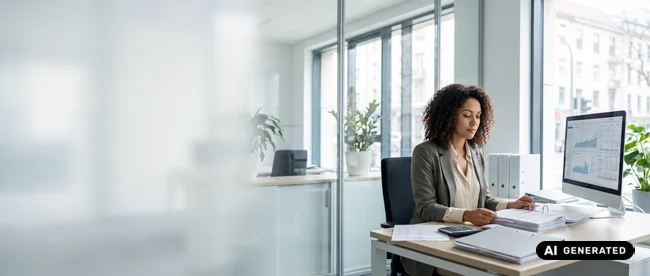 Arbeitsplatz in der Finanzbuchhaltung der PIQO Group
